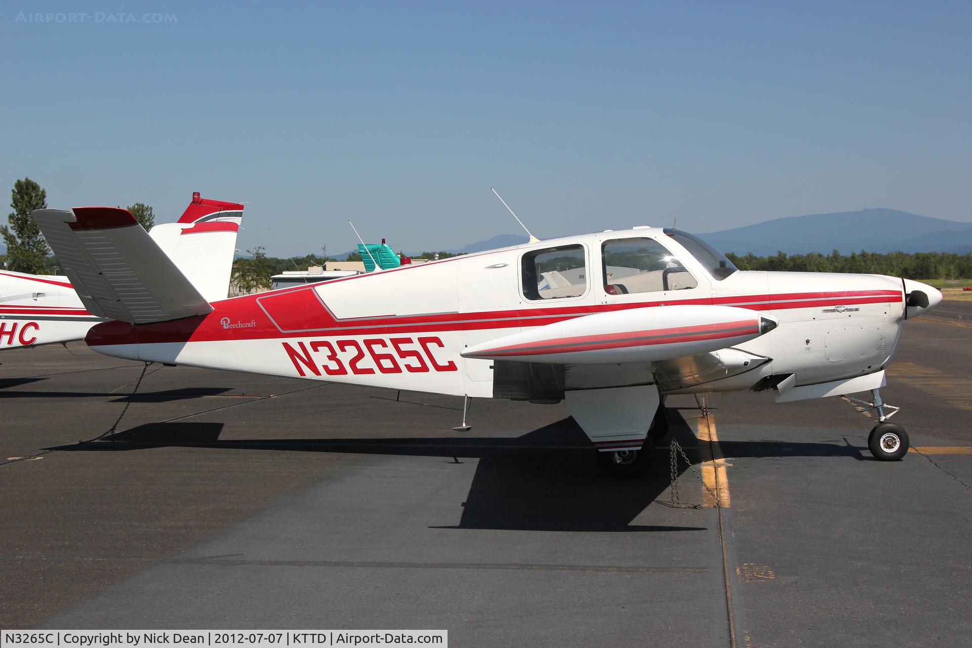 N3265C, 1954 Beech E35 C/N D-3931, KTTD/TTD