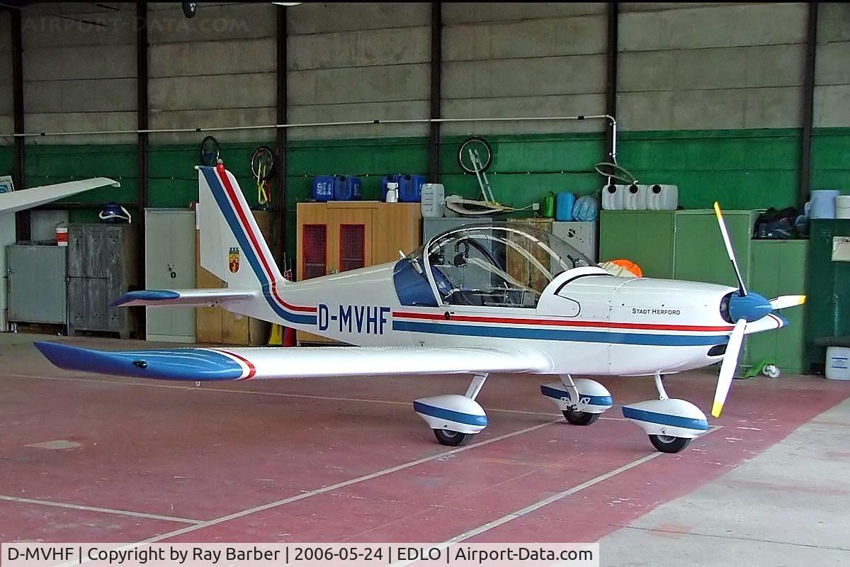 D-MVHF, 2001 Evektor EV-97 Eurostar C/N 2001-1010, Evector EV-97 Eurostar [2001-1010] Oerlinghausen~D 24/05/2006. Crashed at Lenzinghausen~D 11-04-2010 and now cancelled.