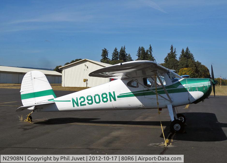 N2908N, 1947 Cessna 120 C/N 13169, Parked at Grabhorns Airstrip in Scappoose, OR.