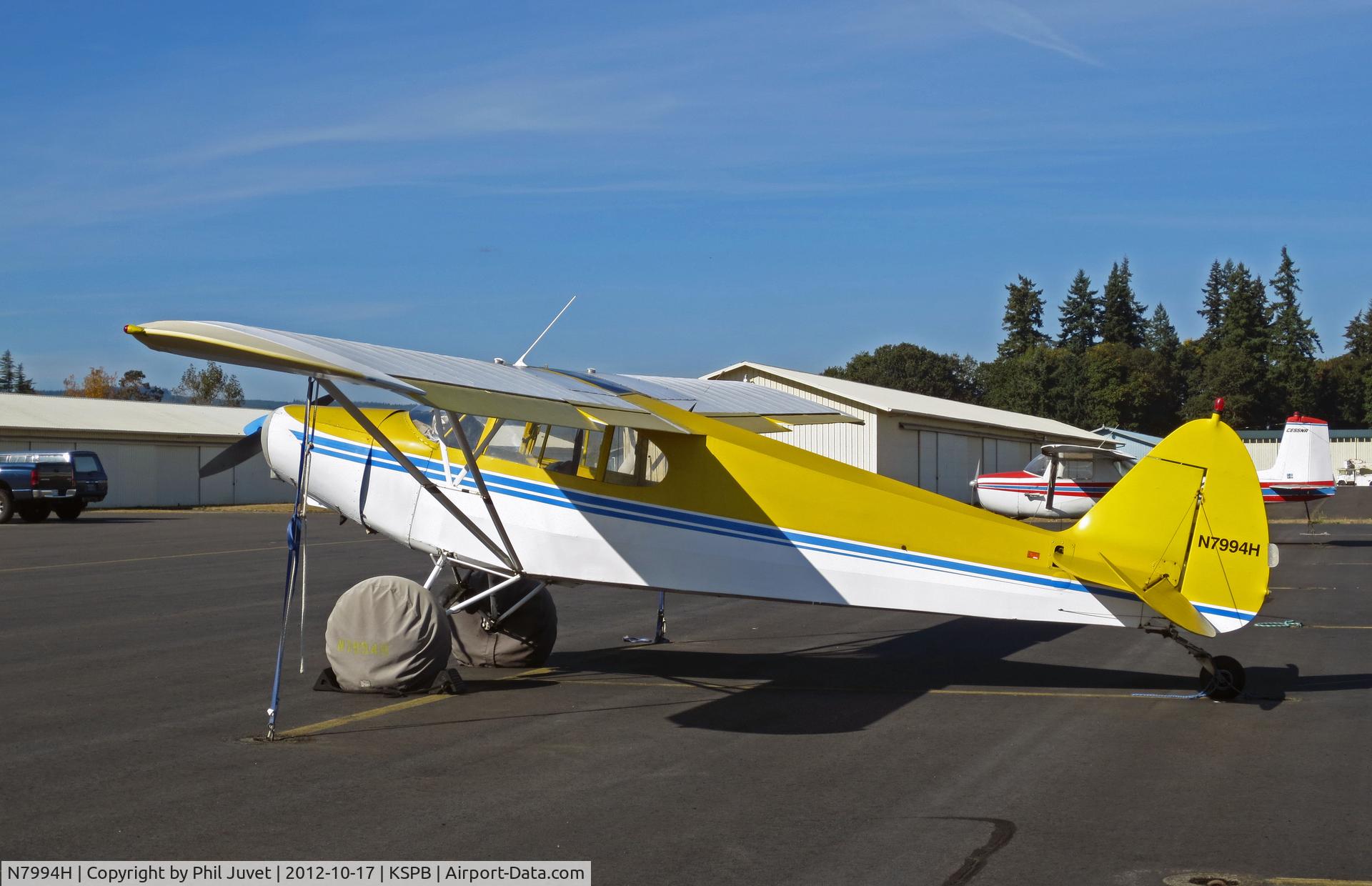 N7994H, 1946 Piper PA-12 Super Cruiser C/N 12-1142, Parked at Scappoose Industrial Airpark, Scappoose, OR.