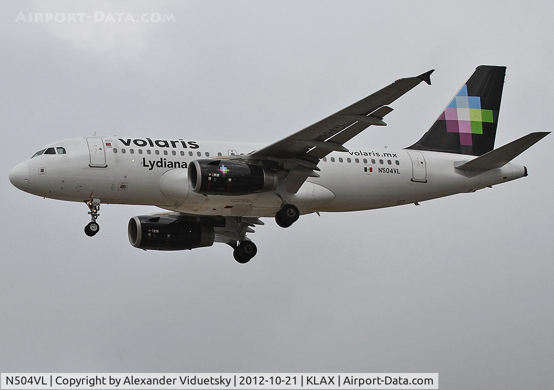 N504VL, 2008 Airbus A319-132 C/N 3590, Landing at the LAX.