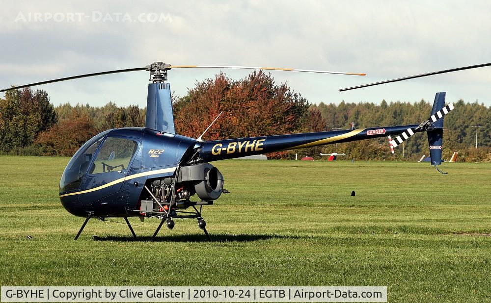 G-BYHE, 1991 Robinson R22 Beta C/N 2023, Ex: LV-VAB > N82128 > G-BYHE - Originally owned to and trading as, Helicopter Services January 1999 and currently owned to, Helicopter Services Ltd since October 2007.
