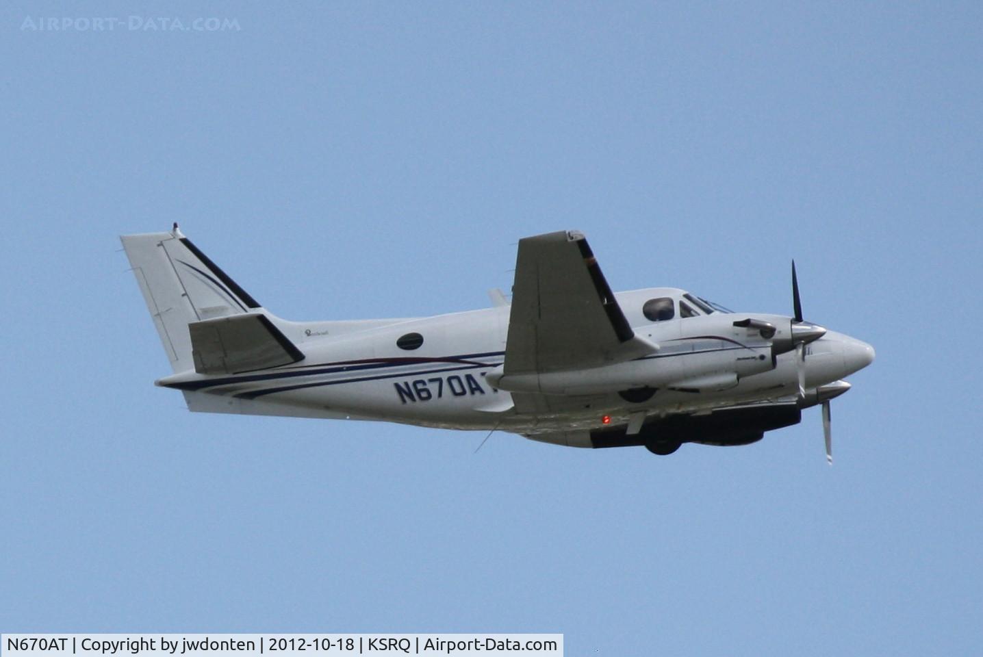 N670AT, 1969 Beech B90 King Air C/N LJ-481, Beechcraft King Air 90 (N670AT) departs Sarasota-Bradenton International Airport enroute to Key West International Airport