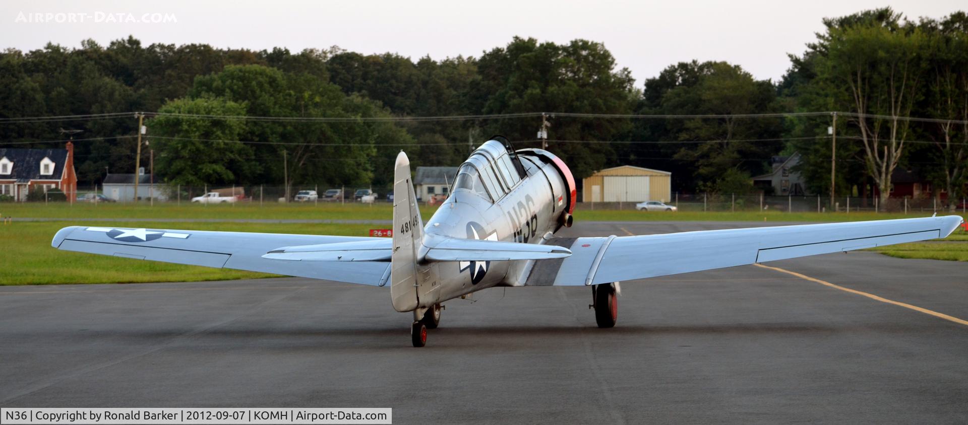 N36, 1944 North American AT-6F Texan C/N 121-42765, Taxi Orange