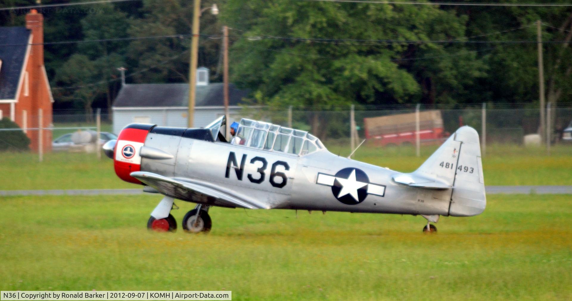 N36, 1944 North American AT-6F Texan C/N 121-42765, Taxi Orange