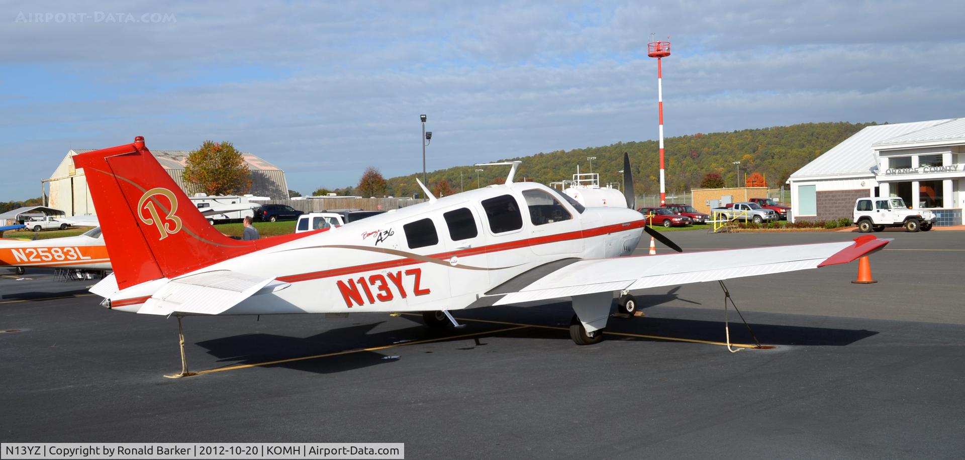 N13YZ, 1976 Beech A36 Bonanza 36 C/N E-859, Orange