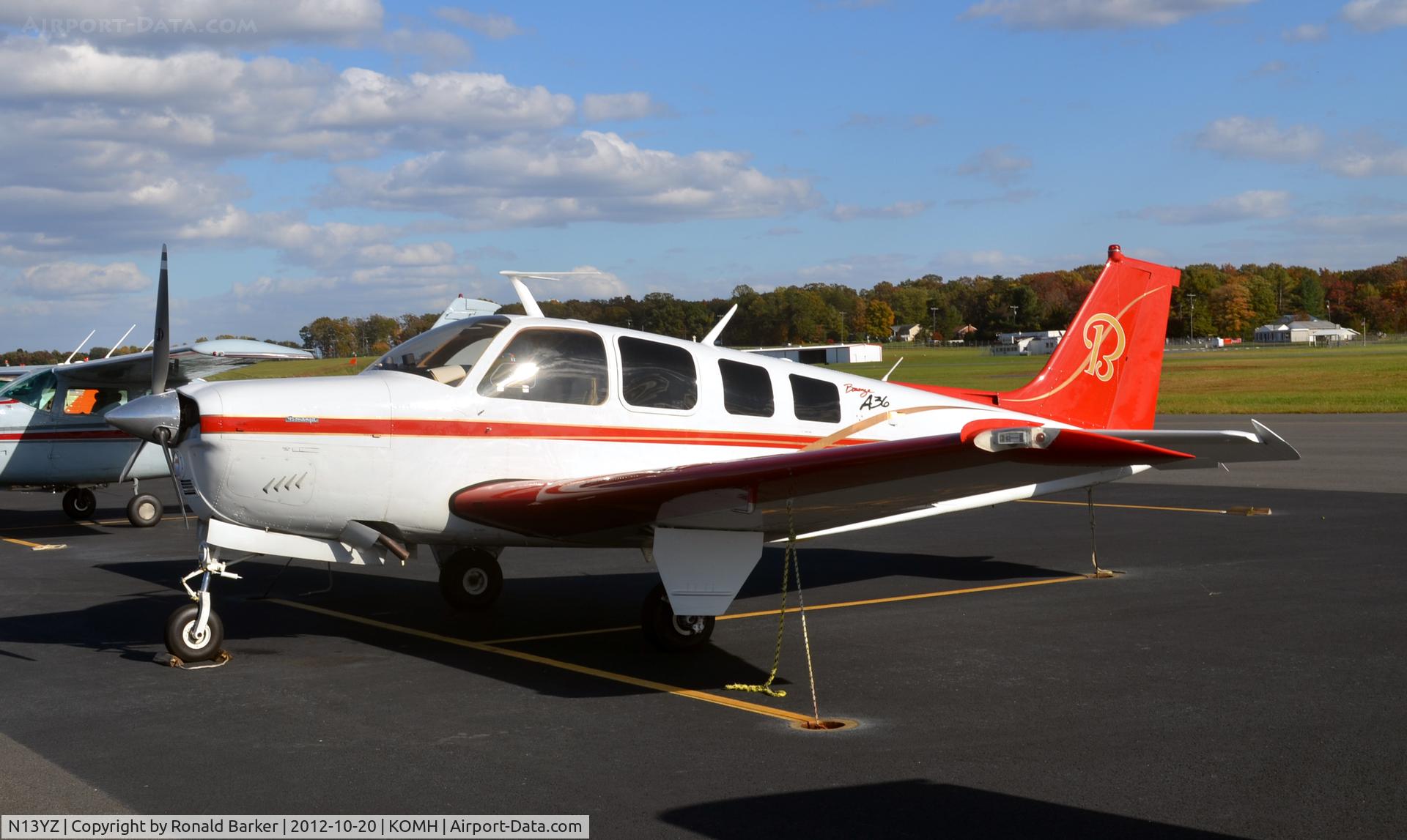 N13YZ, 1976 Beech A36 Bonanza 36 C/N E-859, Orange