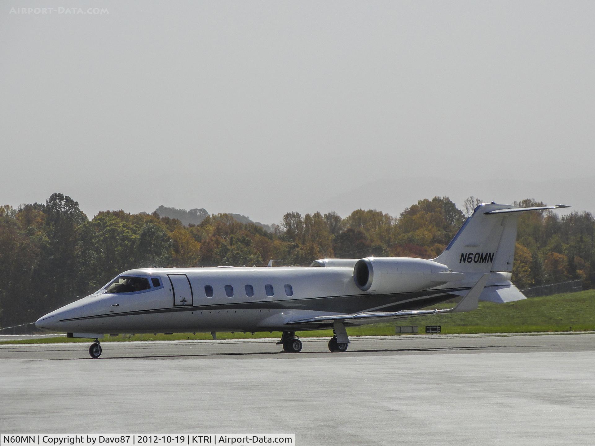 N60MN, 1997 Learjet Inc 60 C/N 100, Parked at Tri-Cities Airport (KTRI) on October 19, 2012.