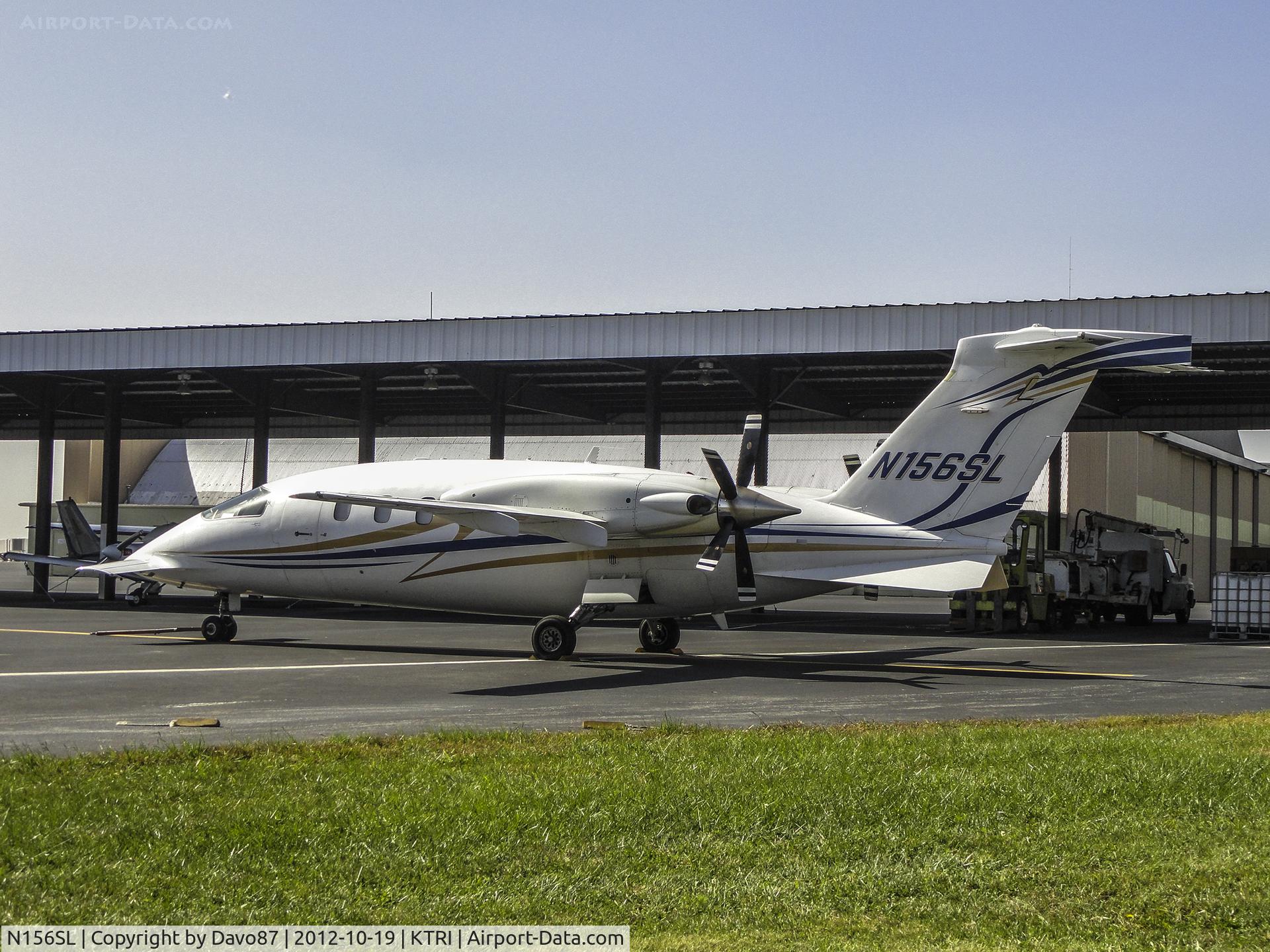 N156SL, 2006 Piaggio P-180 Avanti C/N 1115, Parked at Tri-Cities Airport (KTRI) on October 19, 2012.