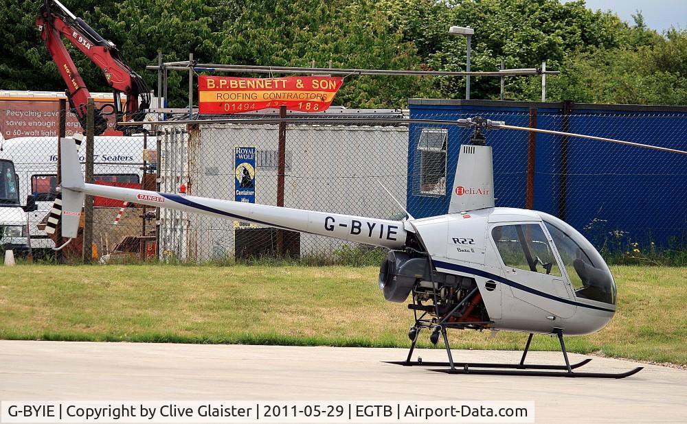 G-BYIE, 1999 Robinson R22 Beta C/N 2933, Originally owned to and trading as, Moorland Windows in April 1999 and currently owned to, and currently owned to, Givens Aviation since October 2007.