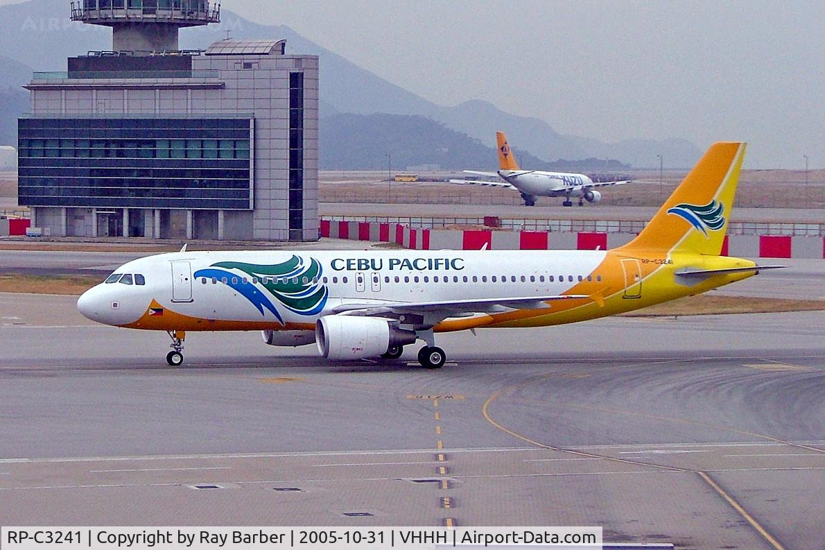 RP-C3241, Airbus A320-214 C/N 2439, Airbus A320-214 [2439] (CEBU Pacific Air) Hong Kong~B 31/10/2005. Seen here with earlier style titles.