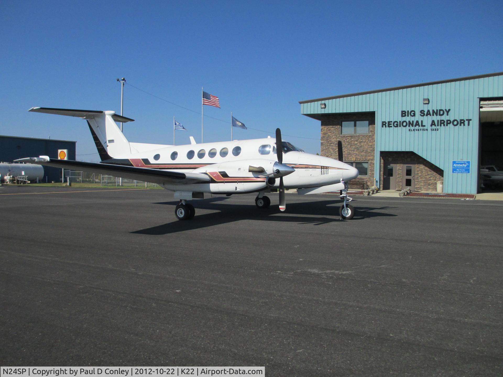 N24SP, 1972 Beech A100 King Air C/N BB-3, The Lt. Governor is making a visit to Louisa, KY and we got this photo while the plane was at the Big Sandy Airport.
