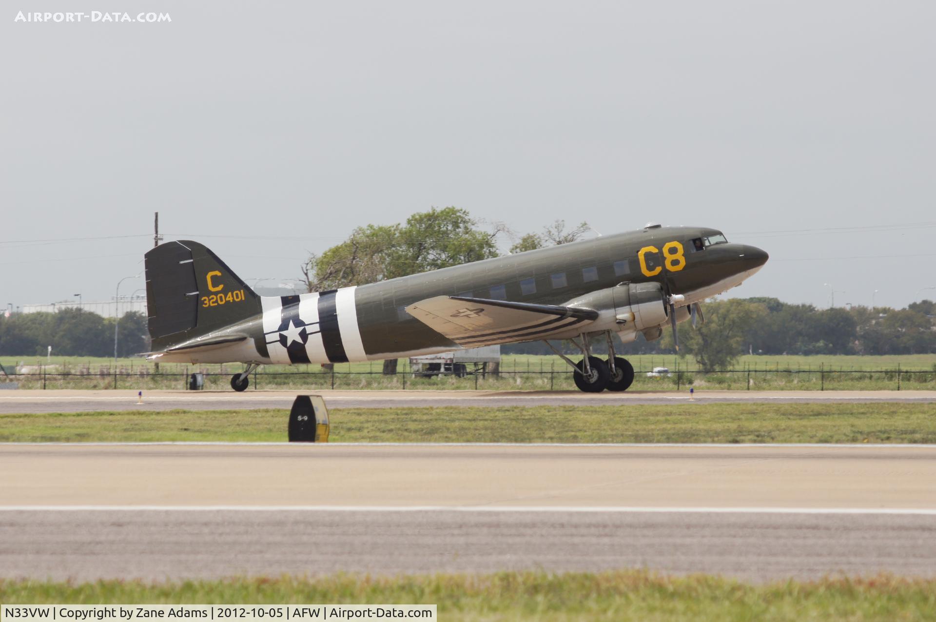 N33VW, 1943 Douglas DC3C-S1C3G (C-47A) C/N 20401, At the 2012 Alliance Airshow - Fort Worth, TX Shot with me on board! Thanks to Mike Keaveney for the pic! 