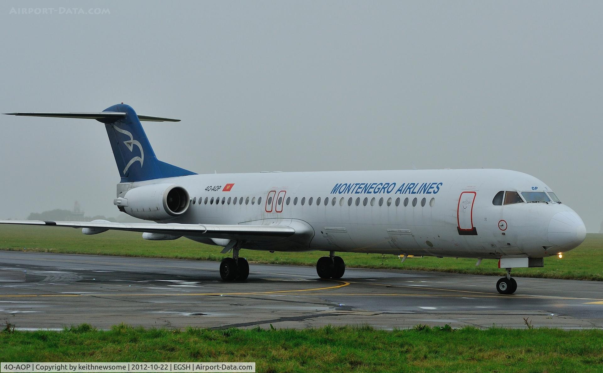 4O-AOP, 1991 Fokker 100 (F-28-0100) C/N 11332, Dismal day arrival !