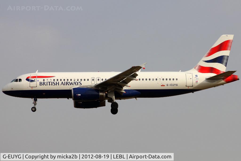 G-EUYG, 2010 Airbus A320-232 C/N 4238, Landing