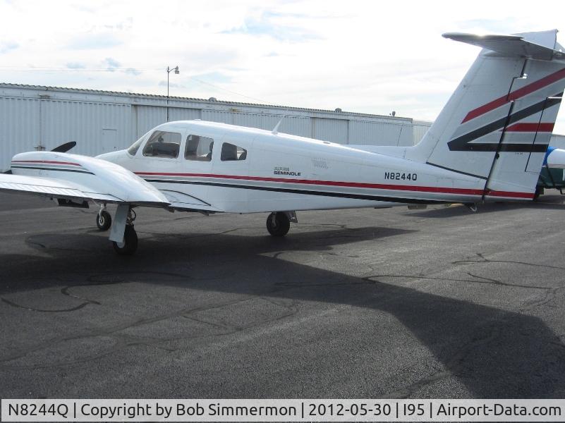 N8244Q, 1980 Piper PA-44-180T Turbo Seminole C/N 44-8107011, On the ramp at Kenton, Ohio