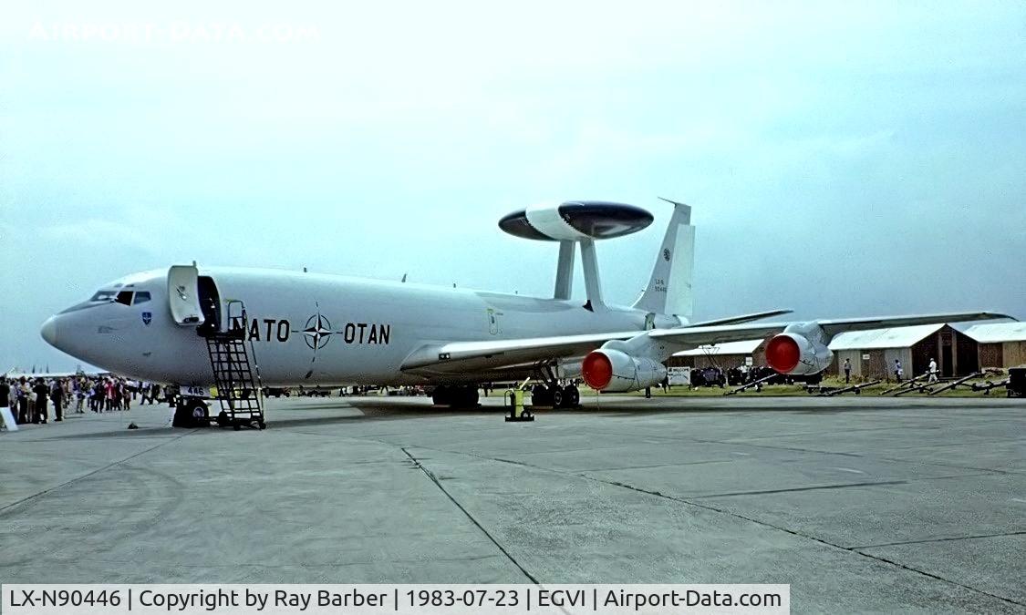 LX-N90446, 1982 Boeing E-3A Sentry C/N 22841, Boeing E-3A Sentry [22841] (NATO) RAF Greenham Common~G 23/07/1983. Image taken from a slide.