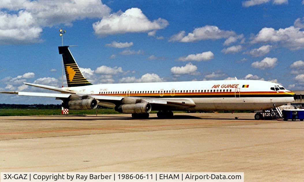 3X-GAZ, 1964 Boeing 707-351C C/N 18748, Boeing 707-351C [18748] (Air Guinee) Schiphol~PH 11/06/1986. Image taken from a slide.