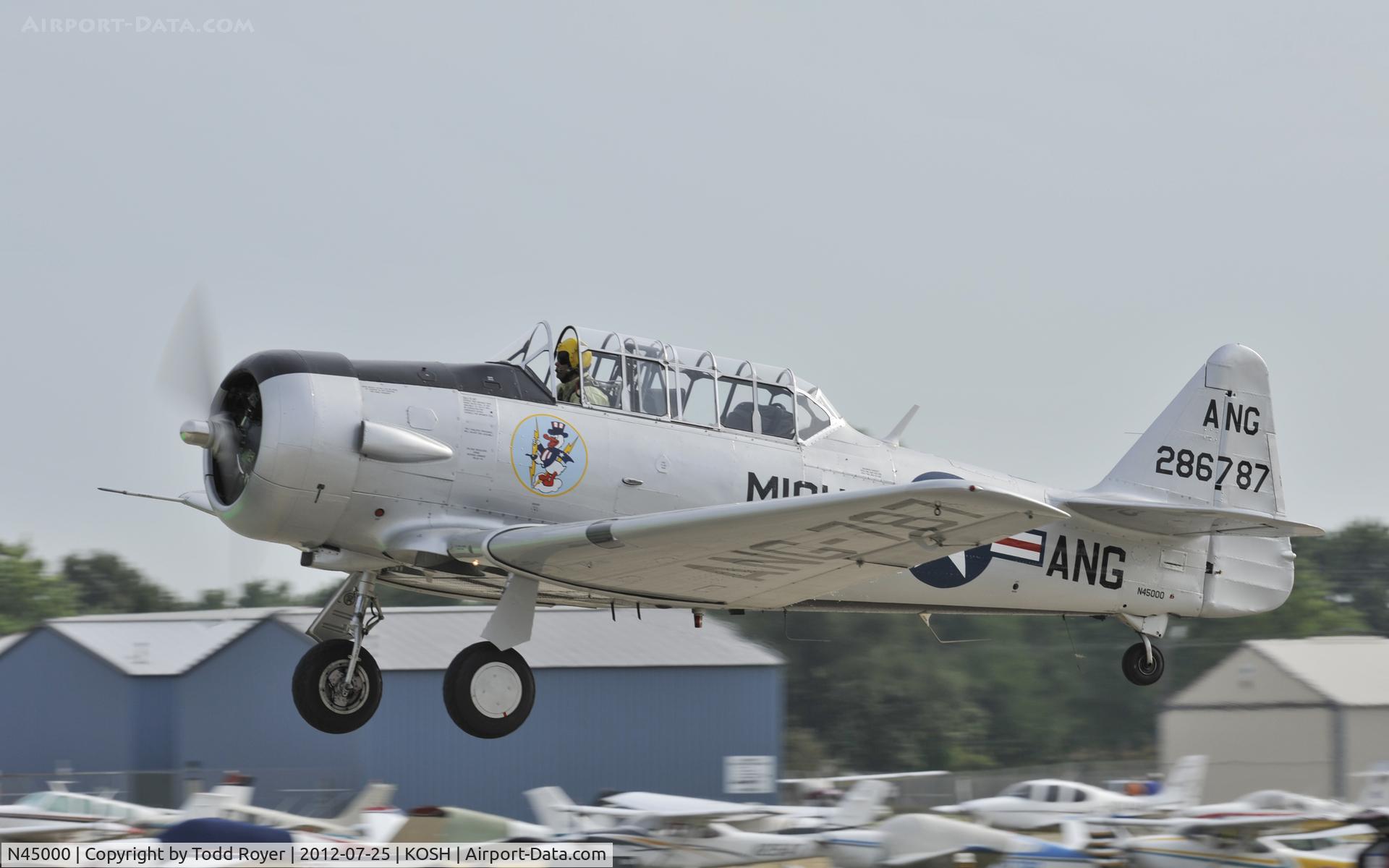 N45000, 1943 North American AT-6 C/N 90787, Airventure 2012