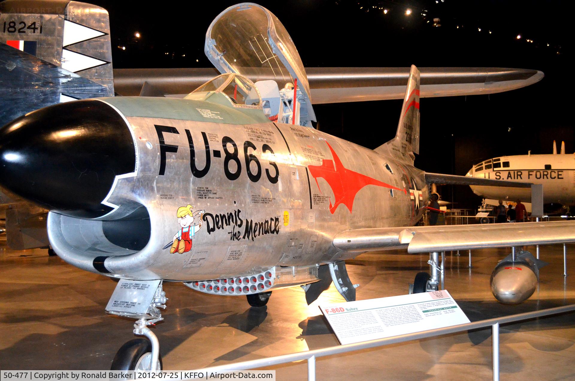 50-477, 1952 North American F-86D Sabre C/N 190-266, AF Museum  shown as 52-3863