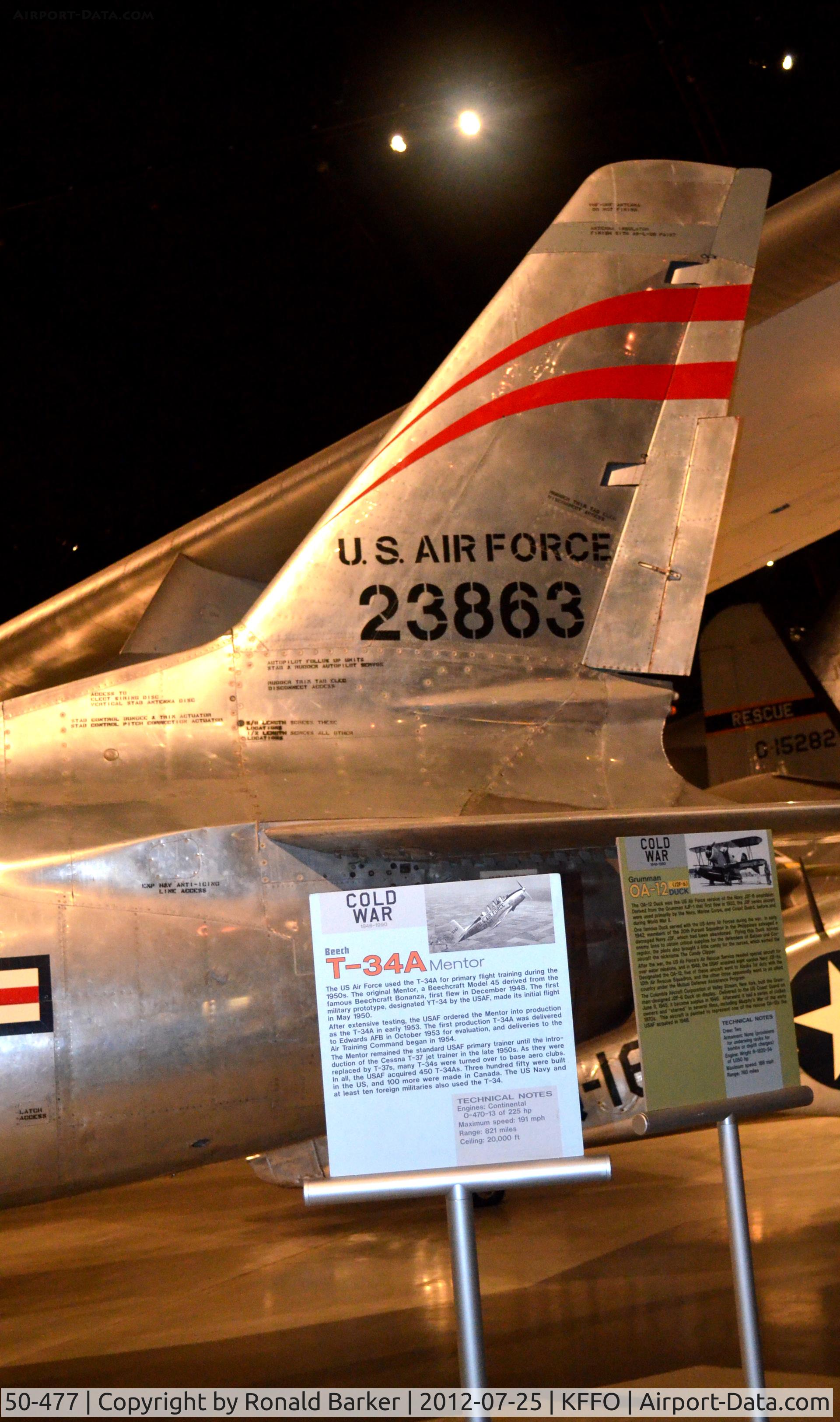 50-477, 1952 North American F-86D Sabre C/N 190-266, AF Museum  shown as 52-3863
