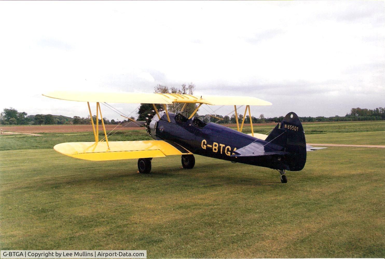 G-BTGA, 1942 Boeing A75N1 (PT17) C/N 75-3132, At Old Warden C1990.