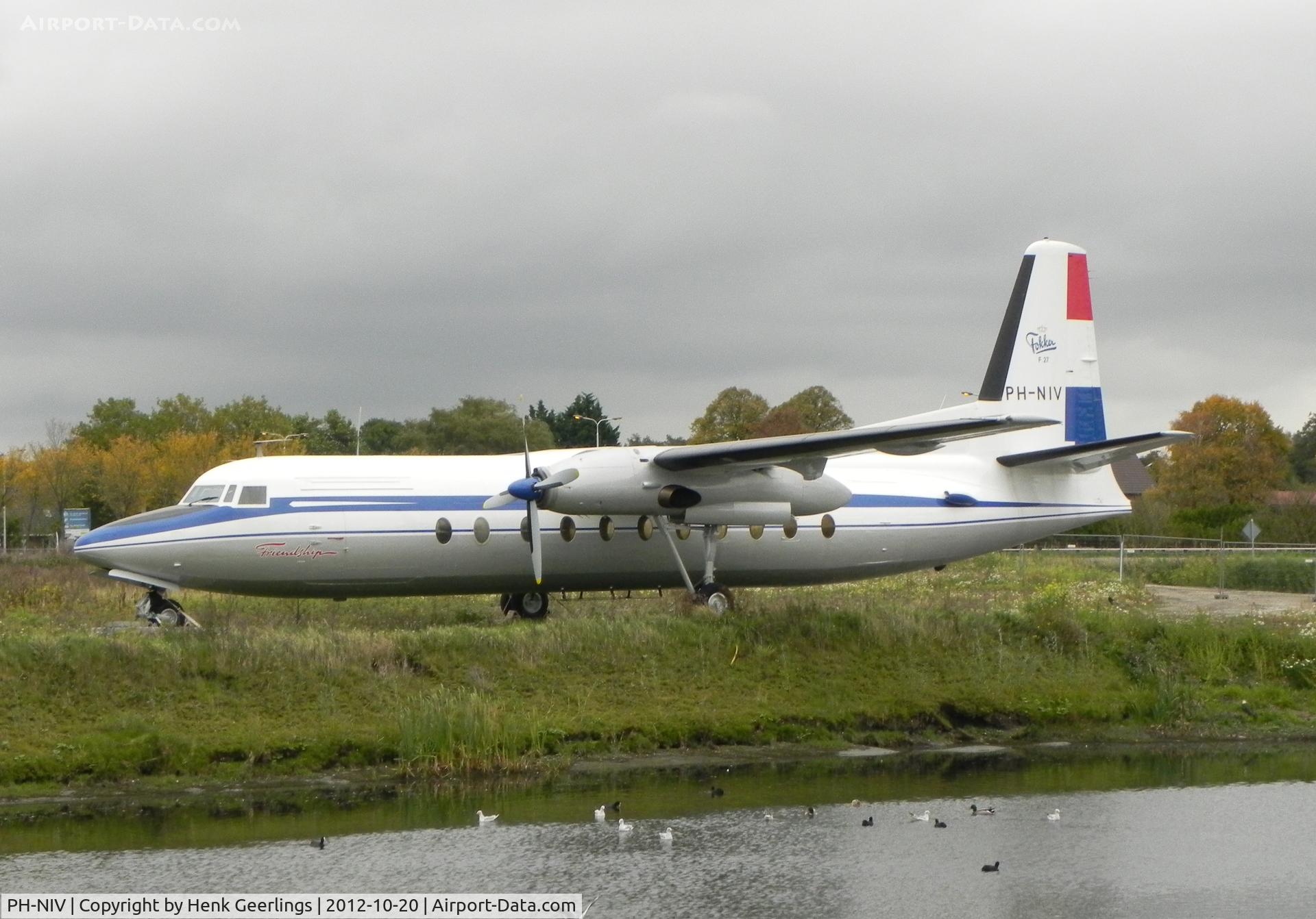 PH-NIV, 1955 Fokker F.27-100 Friendship C/N 10101, Fokker F-27-500. Fake regi. Gate Guard at Fokker Business Center at Schiphol East.

Ex N19XE