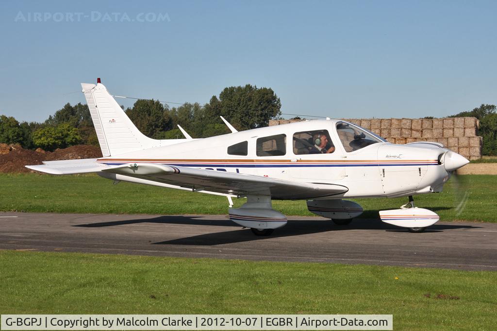 G-BGPJ, 1979 Piper PA-28-161 Cherokee Warrior II C/N 28-7916288, Piper PA-28-161. Hibernation Fly-In, The Real Aeroplane Club, Breighton Airfield, October 2012.