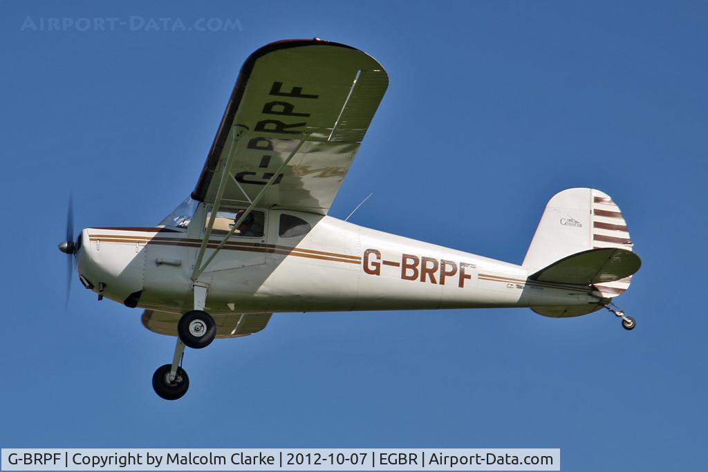 G-BRPF, 1946 Cessna 120 C/N 9902, Cessna 120. Hibernation Fly-In, The Real Aeroplane Club, Breighton Airfield, October 2012.