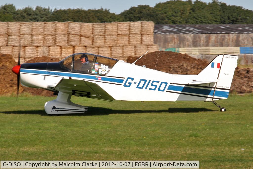 G-DISO, 1963 SAN Jodel D-150 Mascaret C/N 24, SAN Jodel D-150 Mascaret. Hibernation Fly-In, The Real Aeroplane Club, Breighton Airfield, October 2012.