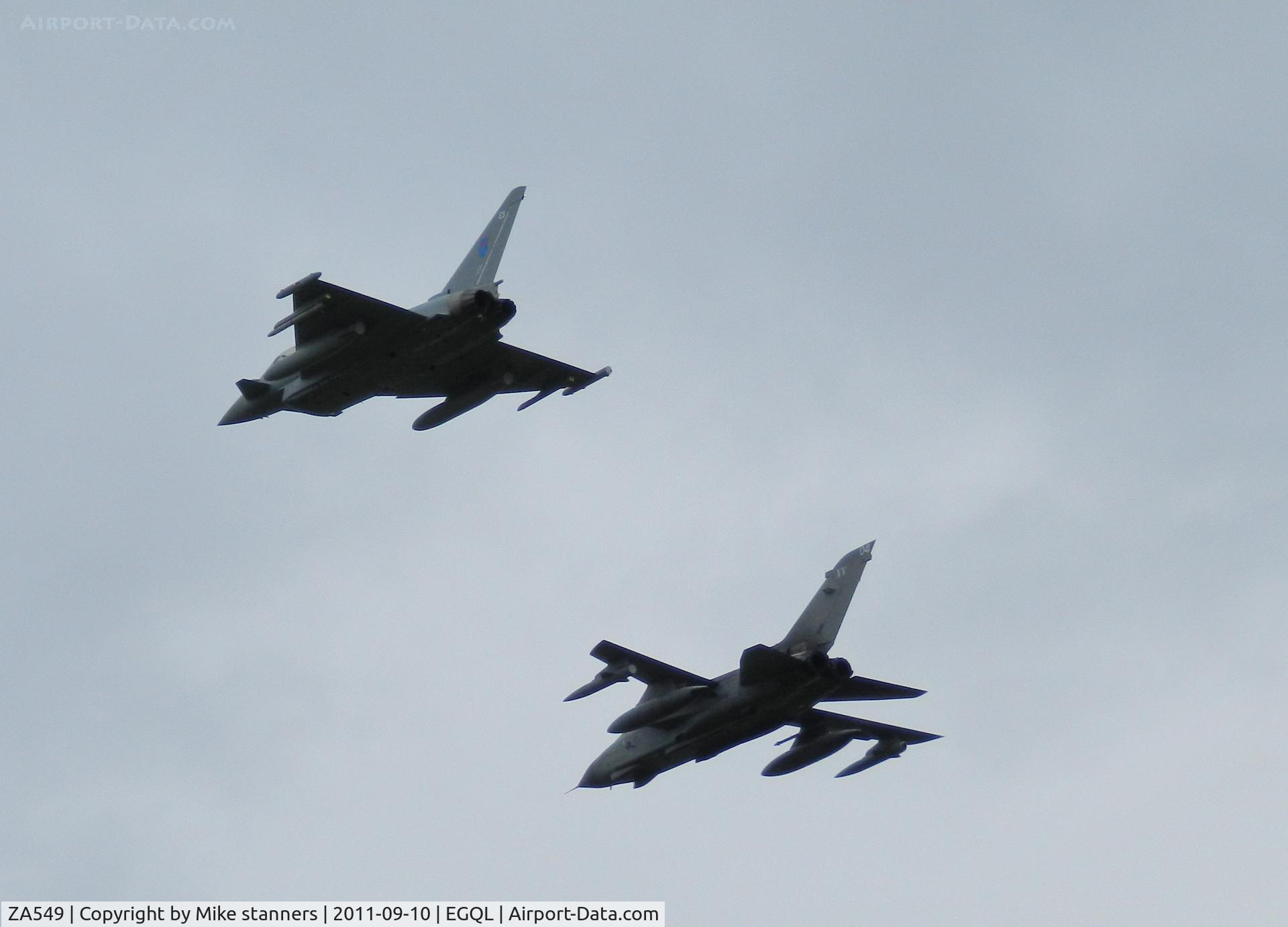 ZA549, 1981 Panavia Tornado GR.4 C/N 063/BT017/3033, a 15(R)Sqn Tornado GR.4T ZA549 In formation with a 6sqn Typhoon FGR.4 ZK317 After the airfield attack demo at Leuchars airshow 2011