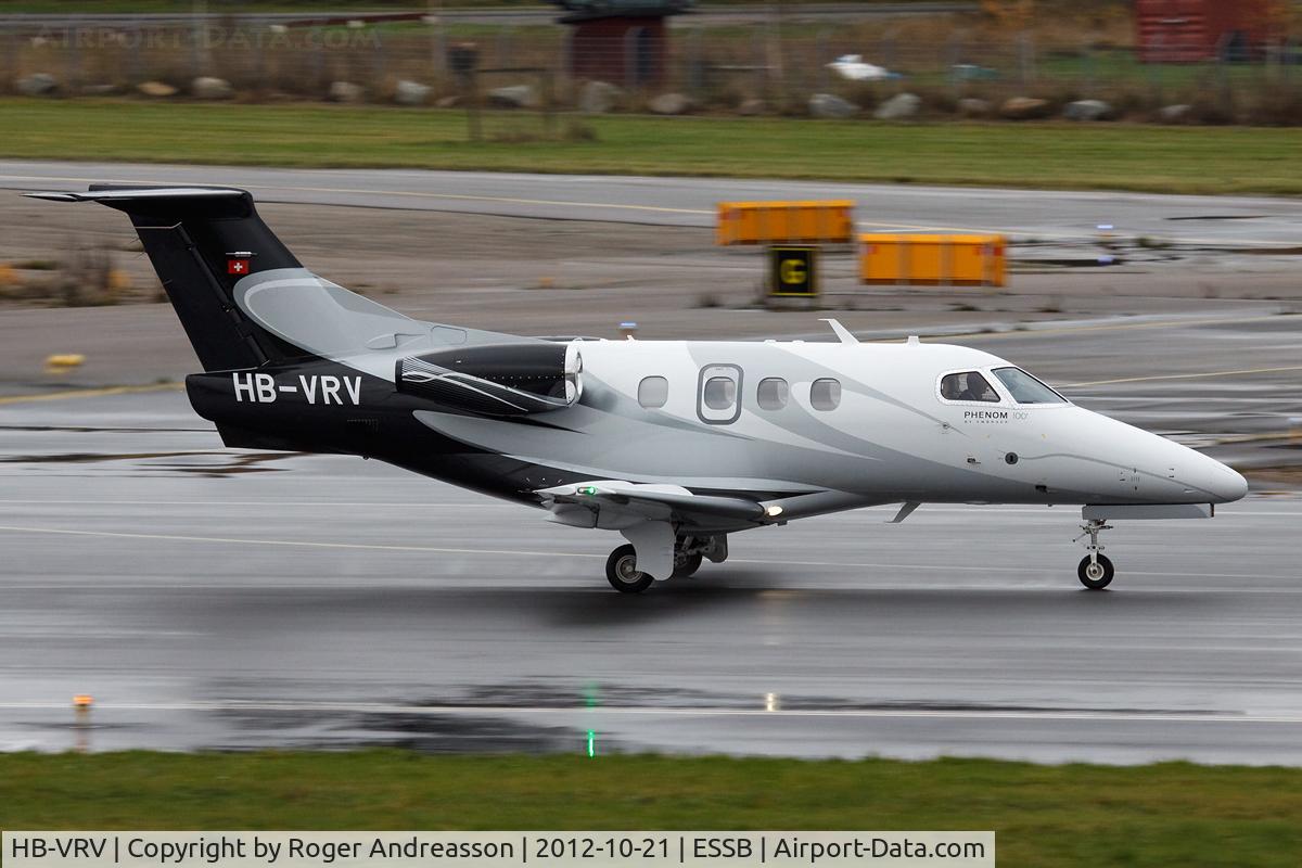 HB-VRV, 2012 Embraer EMB-500 Phenom 100 C/N 50000309, Leaving Bromma for Zurich