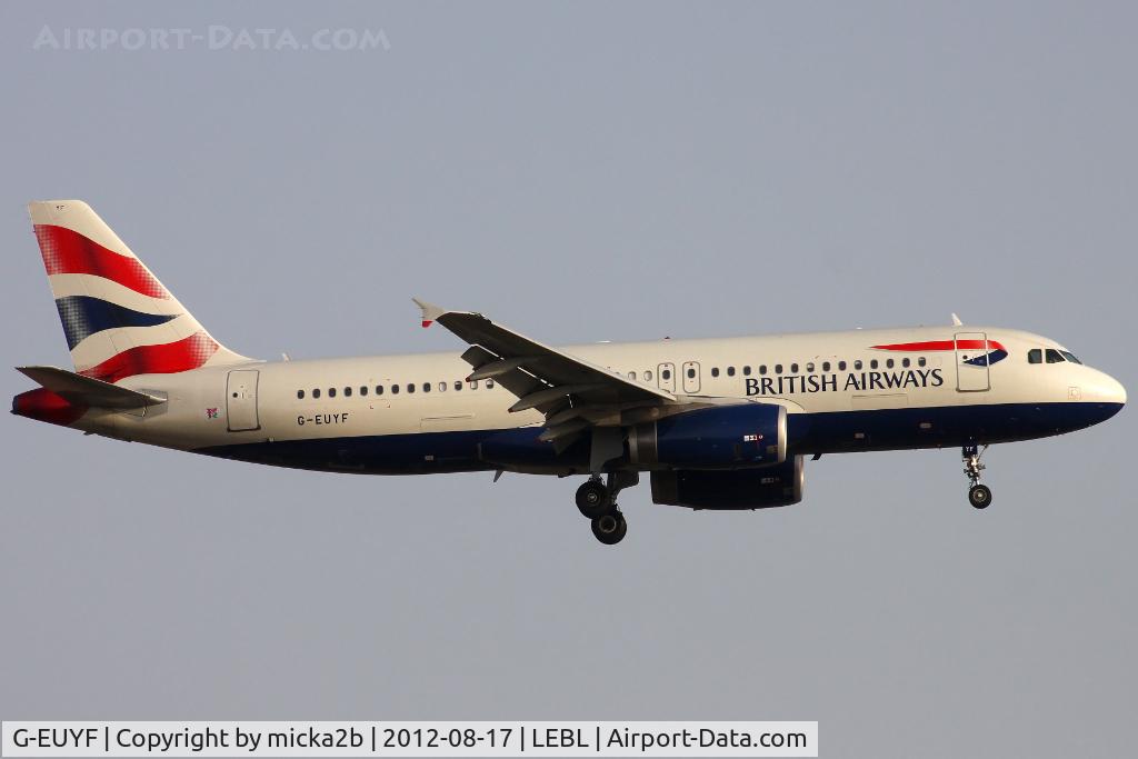 G-EUYF, 2010 Airbus A320-232 C/N 4185, Landing