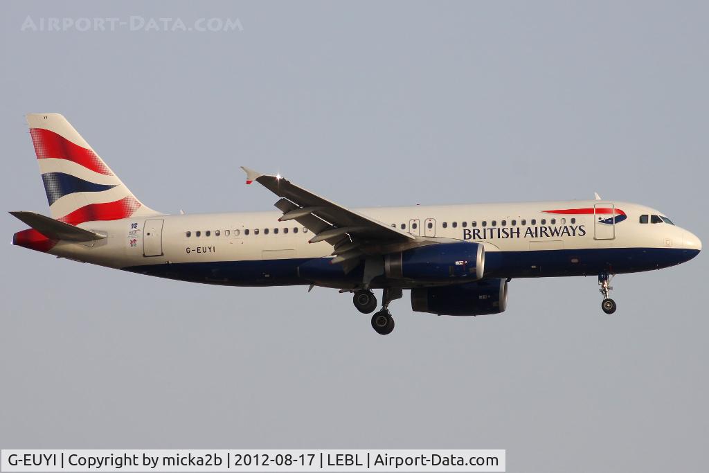 G-EUYI, 2010 Airbus A320-232 C/N 4306, Landing