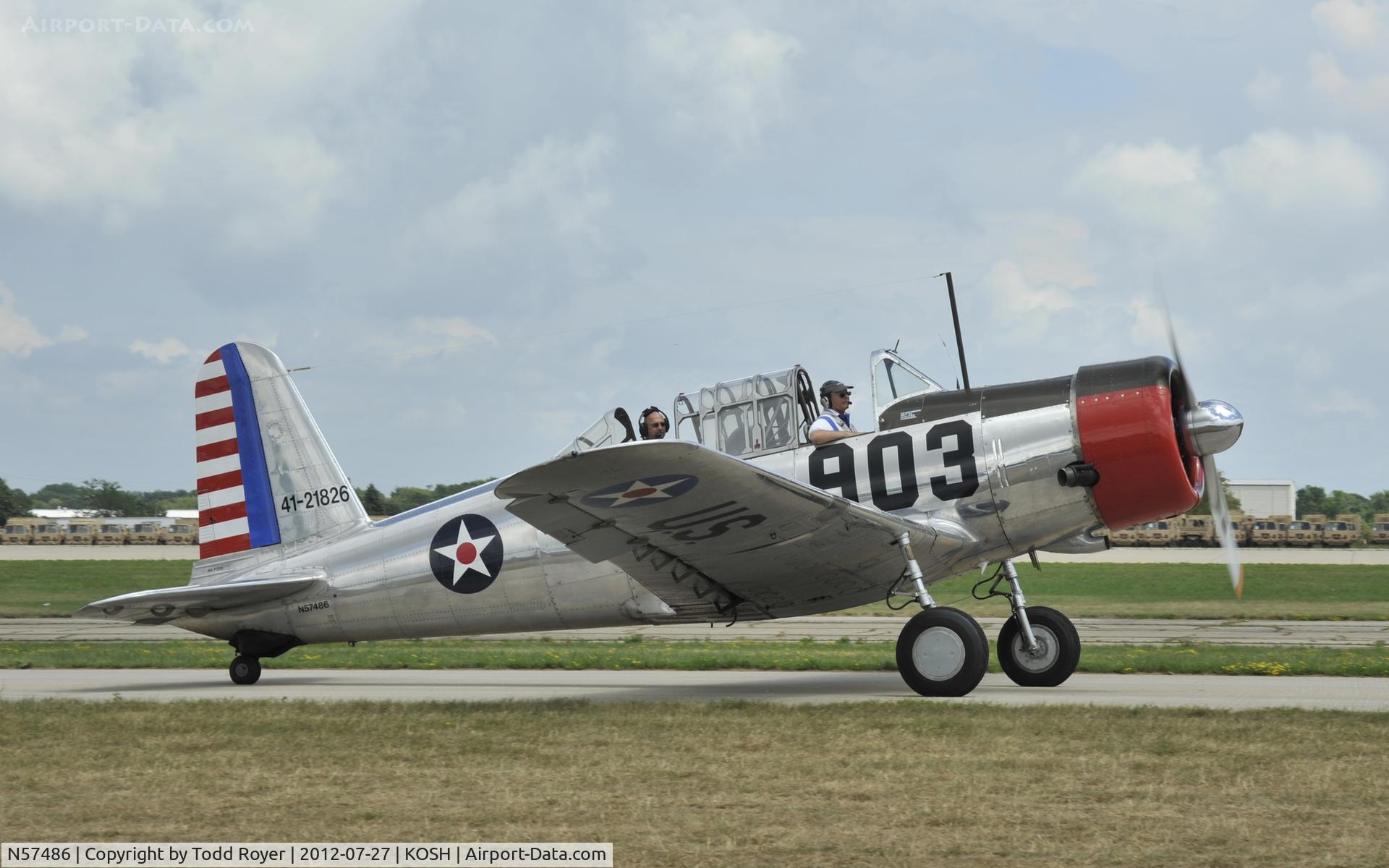 N57486, 1942 Consolidated Vultee BT-13A Valiant C/N 5665, Airventure 2012