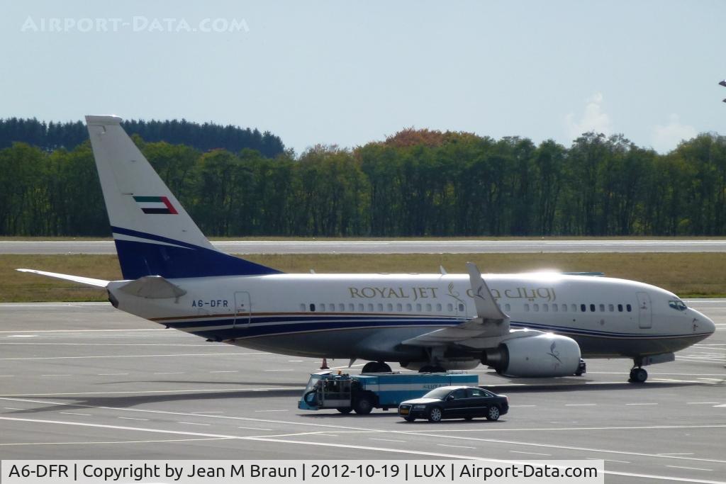 A6-DFR, 2001 Boeing 737-7BC C/N 30884, In Luxembourg with dignitaries attending wedding of SAR Prince Guillaume & Princess Stephanie