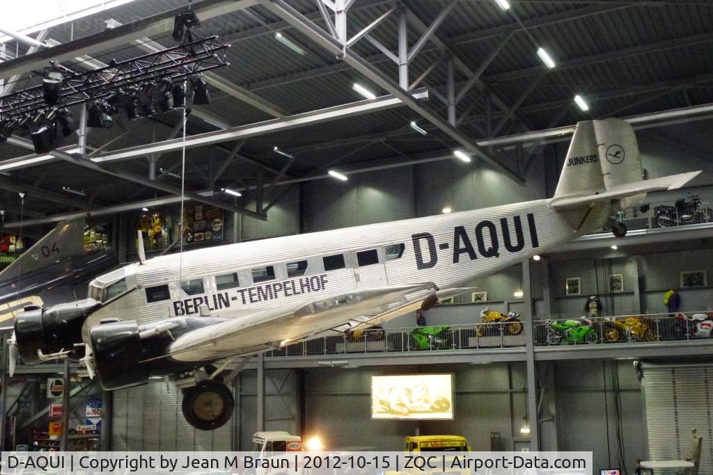 D-AQUI, Junkers (CASA) 352L (Ju-52) C/N 100, Ex Spanish Air Force T.2B-209 repainted as D-AQUI and displayed at Technik Museum Speyer.