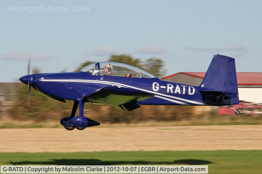 G-RATD, 2009 Vans RV-8 C/N PFA 303-13839, Vans RV-8. Hibernation Fly-In, The Real Aeroplane Club, Breighton Airfield, October 2012.