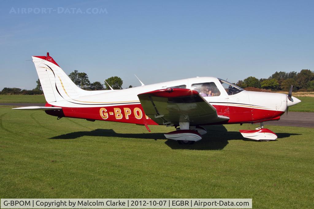 G-BPOM, 1984 Piper PA-28-161 Cherokee Warrior II C/N 28-8416118, Piper PA-28-161. Hibernation Fly-In, The Real Aeroplane Club, Breighton Airfield, October 2012.
