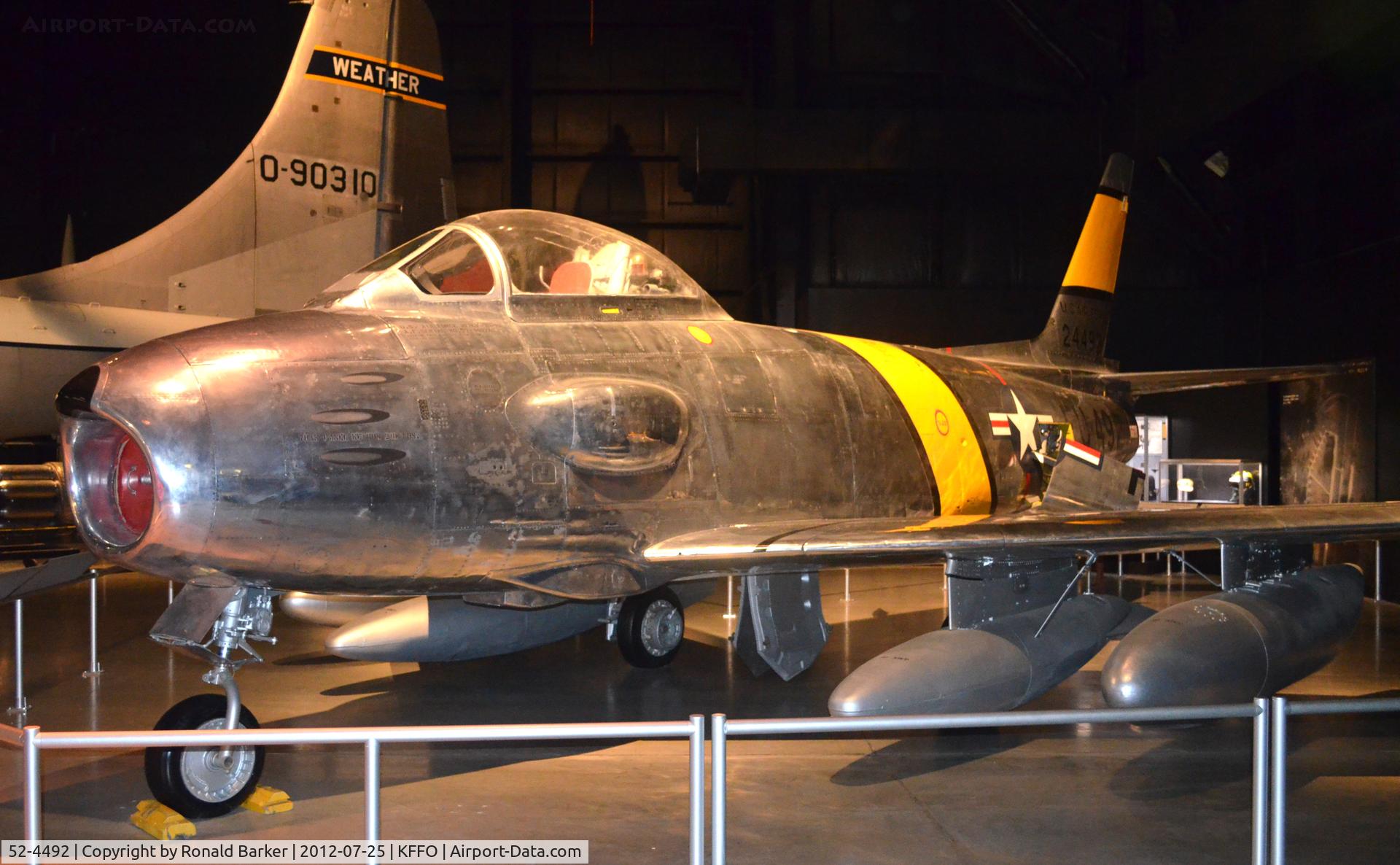 52-4492, 1952 North American RF-86F-30-NA Sabre C/N 191-88, AF Museum