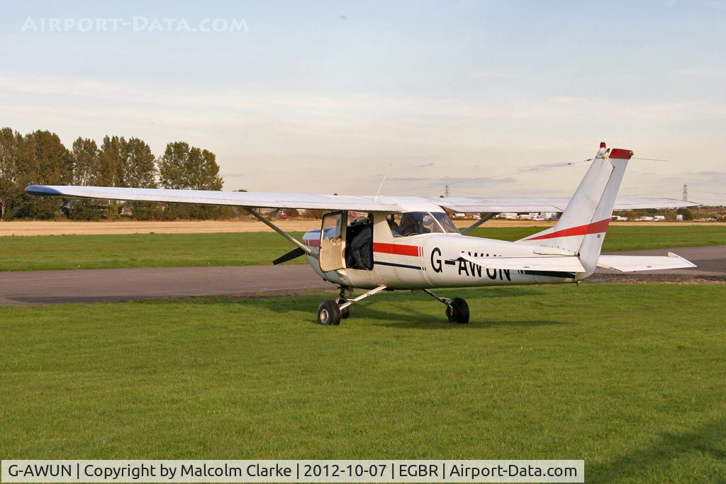 G-AWUN, 1968 Reims F150H C/N 0377, Cessna 150H. Hibernation Fly-In, The Real Aeroplane Club, Breighton Airfield, October 2012.