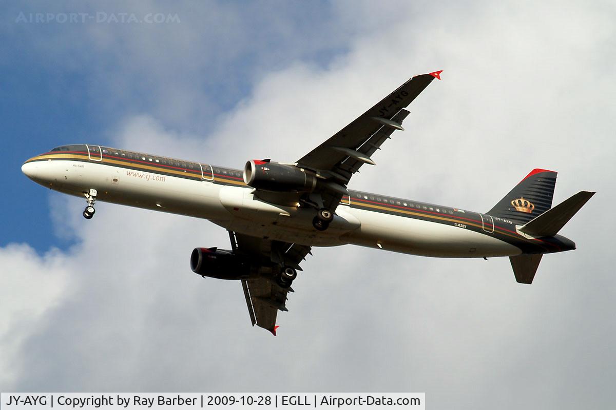 JY-AYG, 2006 Airbus A321-231 C/N 2730, Airbus A321-231 [2730] (Royal Jordanian Airlines) Home~G 28/10/2009
