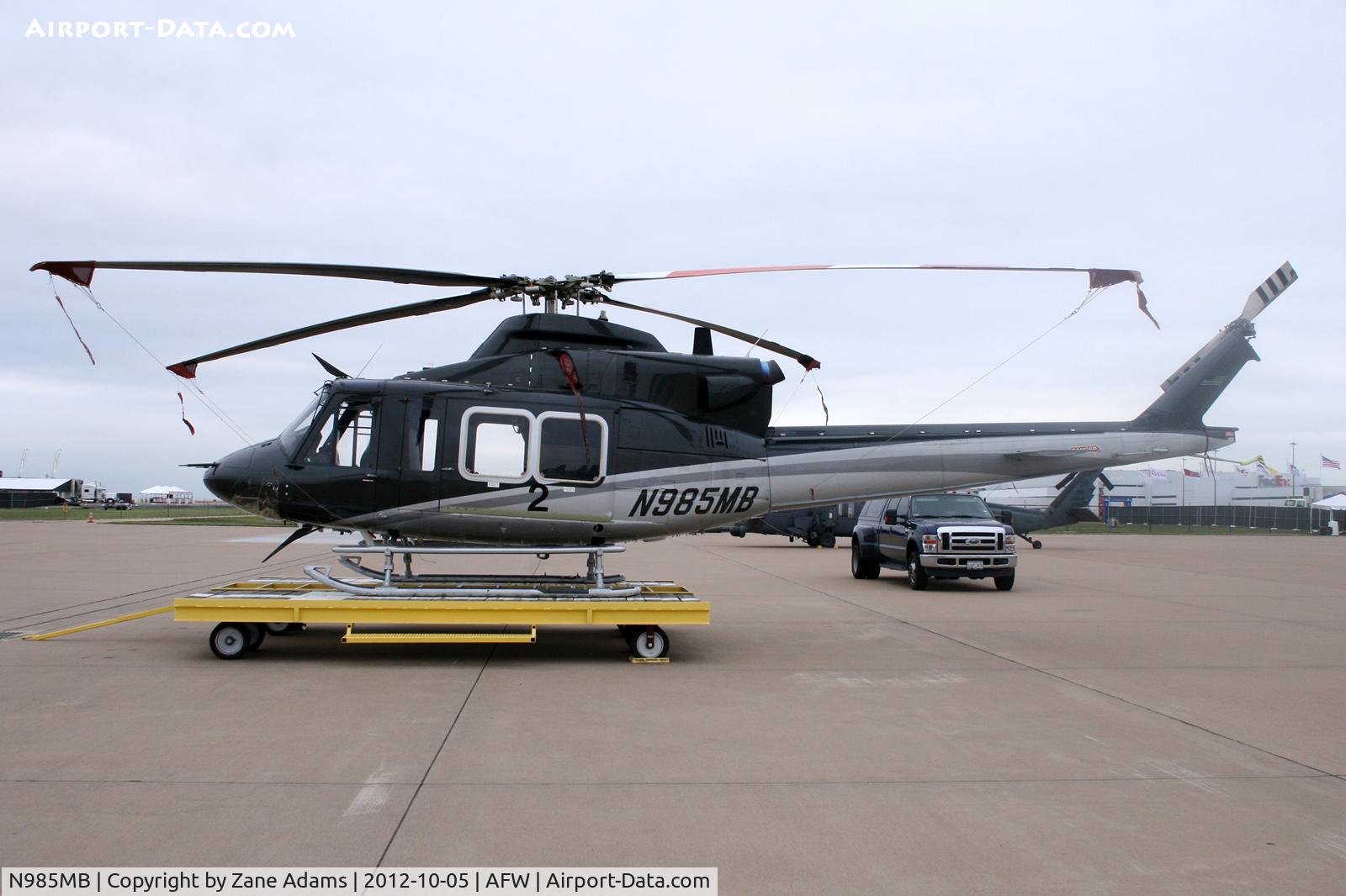 N985MB, 2006 Bell 412EP C/N 36390, At the 2012 Alliance Airshow -Fort Worth, TX