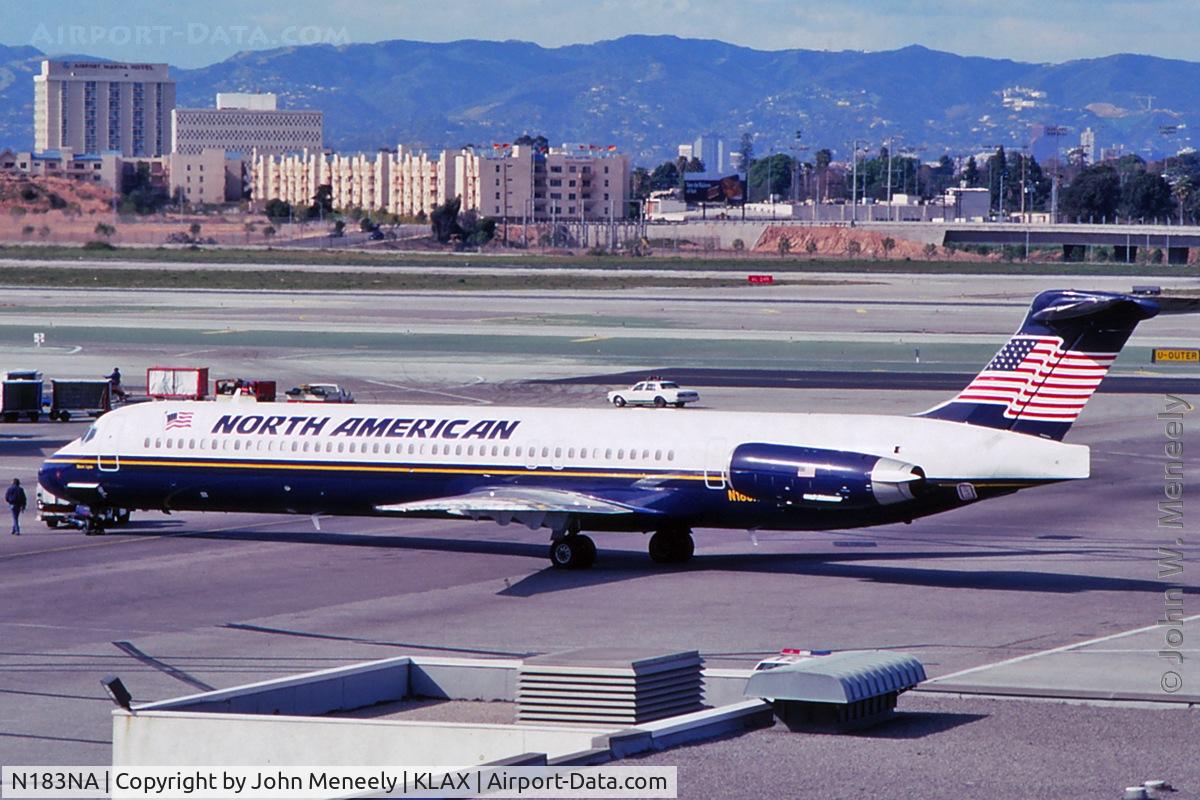 N183NA, 1991 McDonnell Douglas MD-83 (DC-9-83) C/N 49808, March 1993 - North American MD80 at LAX