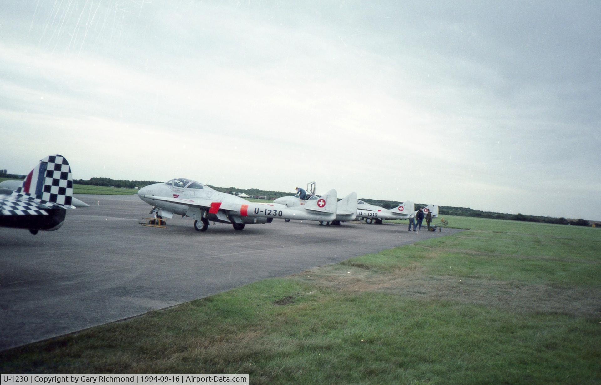 U-1230, 1959 De Havilland (F+W Emmen) Vampire T55 (DH-115) C/N 990, Finningley Airshow 16 September 1994
U-1230 with U-1219 and U-1214