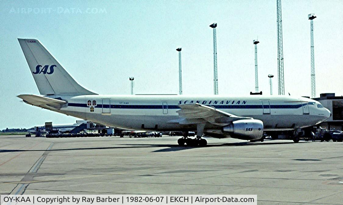 OY-KAA, 1980 Airbus A300B2-320 C/N 122, Airbus A300B4-120 [122] (SAS Scandinavian Airlines) Kastrup~OY 07/06/1982.Written off attempting to land at Kuala Lumpur in a heavy rain storm 1983-12-18 . Image taken from a slide.