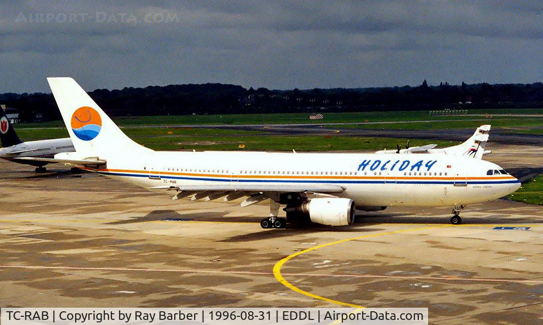 TC-RAB, 1980 Airbus A300B2-1C C/N 102, Airbus A300B4-103 [102] (Holiday Air) Dusseldorf~D 31/08/1996. Image taken from a slide.