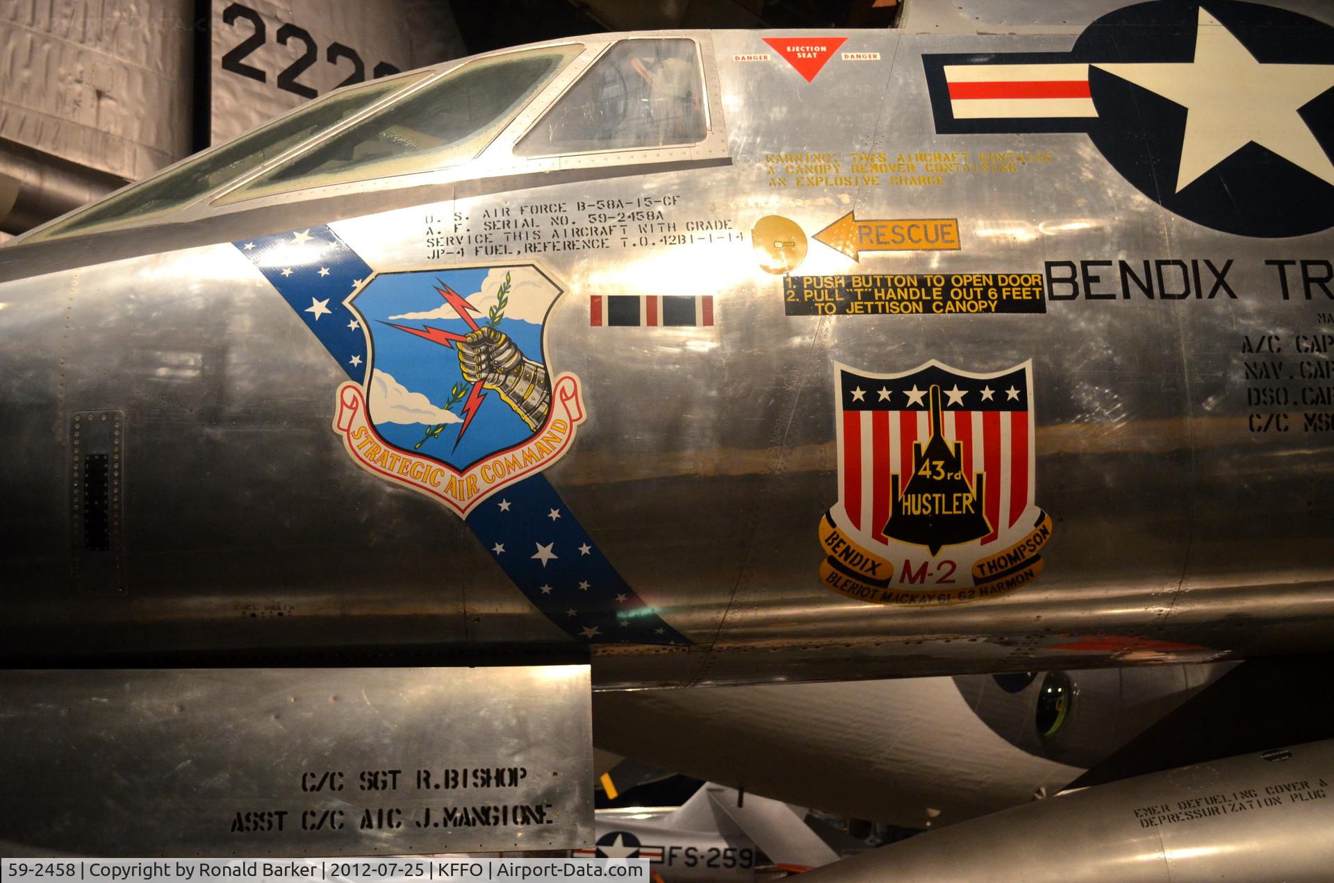 59-2458, 1959 Convair B-58A Hustler C/N 61, AF Museum