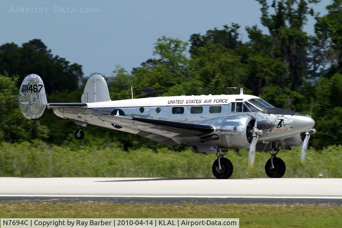 N7694C, 1951 Beech C-45G Expeditor C/N AF-24, Beech C-45G [AF-24] Lakeland-Linder~N 14/04/2010