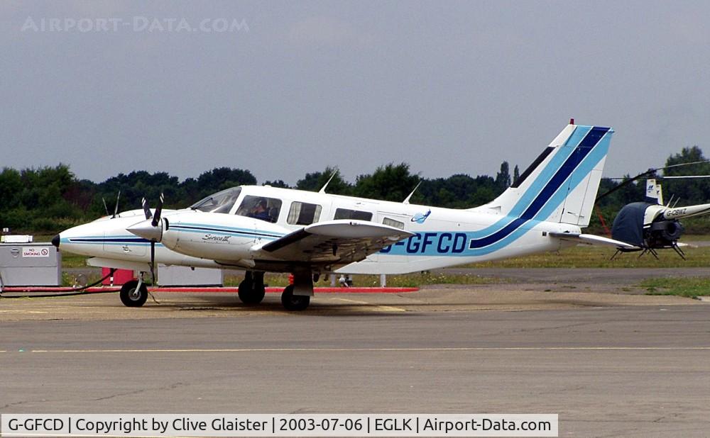G-GFCD, 1981 Piper PA-34-220T Seneca III C/N 34-8133073, Ex: N83745 > G-KIDS > G-GFCD - Originally owned to, Holding & Barnes Ltd in April 1981 as G-KIDS and currently with, Stonehurst Aviation Ltd since June 1995 as G-GFCD. Permanently withdrawn from use and De-registered 2012-10-15.